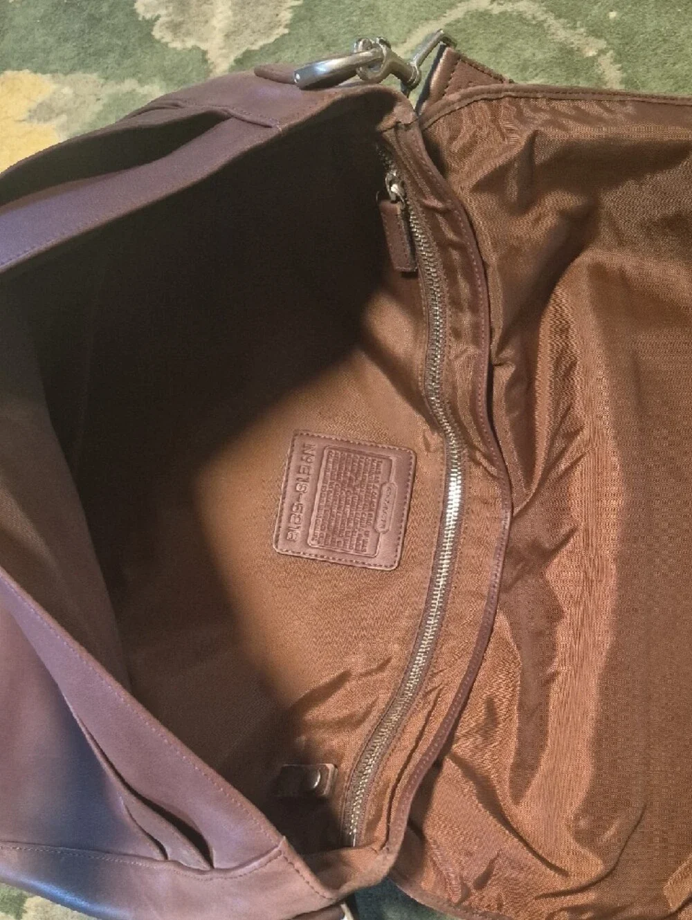 Coach Brown Leather Messenger Bag with Adjustable Strap